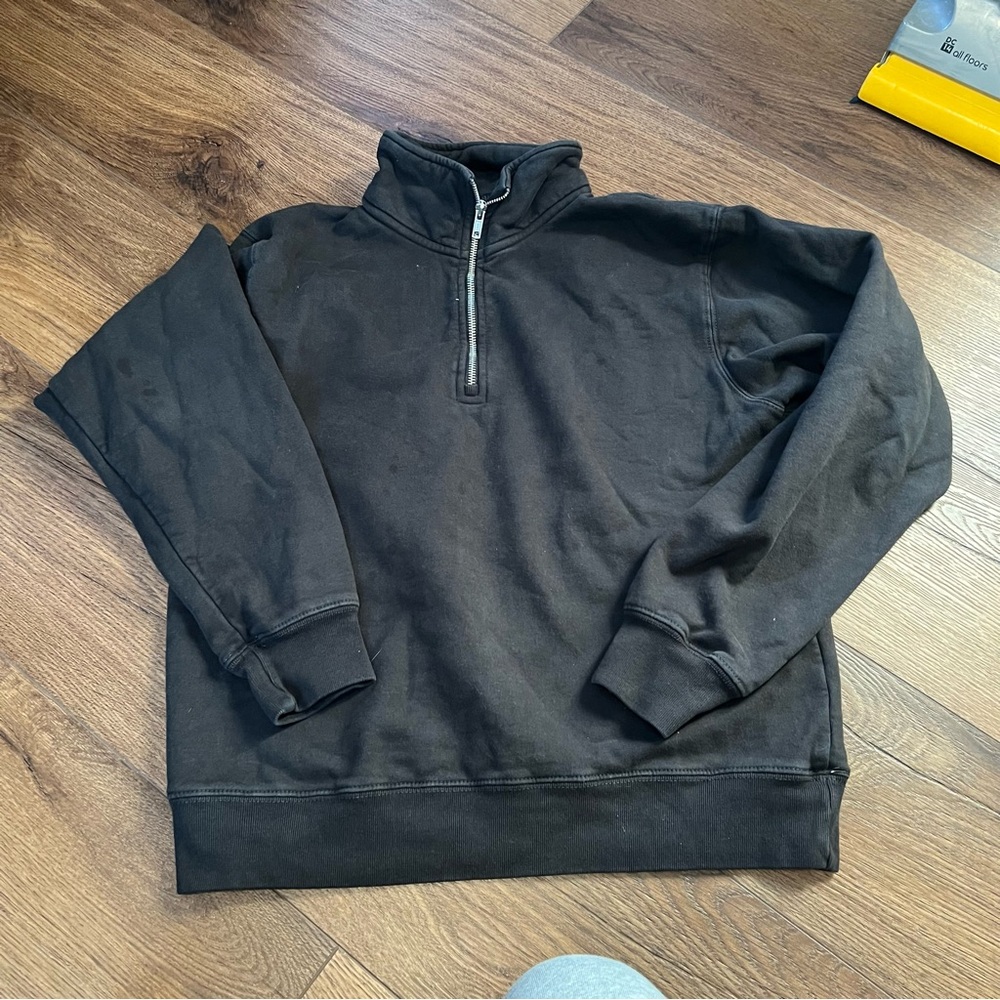 Brandy Melville John Galt Grey Quarter Zip Pullover